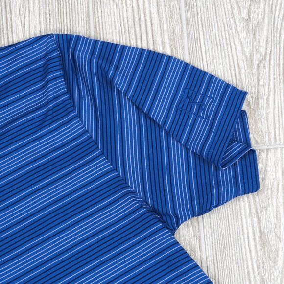 PGA Tour Men’s Medium Blue Golf Polo Short Sleeve Collared Shirt - Picture 6 of 8